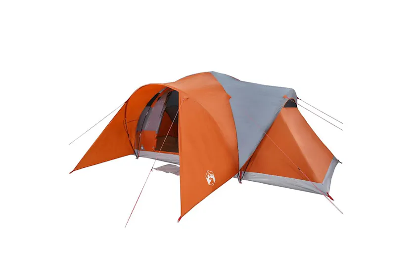 Vidaxl Family Tent Dome 6-person Grey And Orange Waterproof Vidaxl Family Tent Dome 6-person Grey And Orange Waterproof