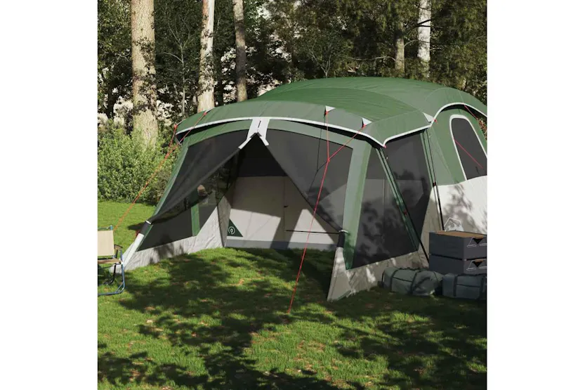 Vidaxl Camping Tent With Porch 4-person Green Waterproof Vidaxl Camping Tent With Porch 4-person Green Waterproof