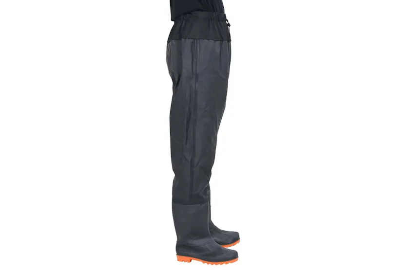 Vidaxl Waist Waders With Boots Black Size 46 Vidaxl Waist Waders With Boots Black Size 46