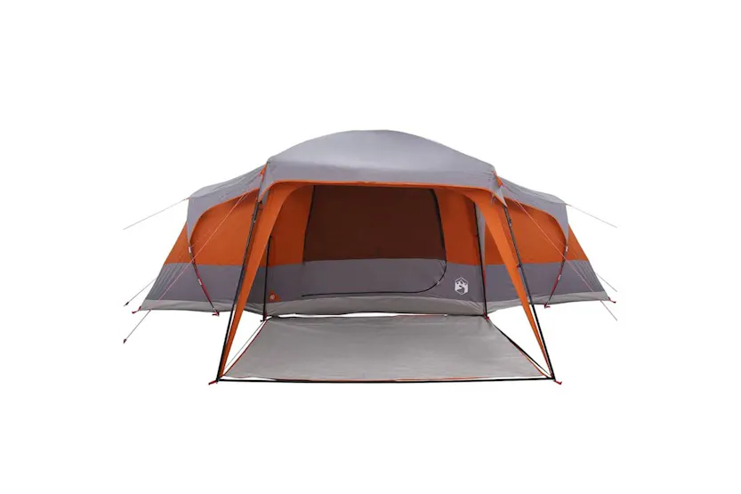 Vidaxl Family Tent With Porch Dome 9-person Grey And Orange Waterproof Vidaxl Family Tent With Porch Dome 9-person Grey And Orange Waterproof