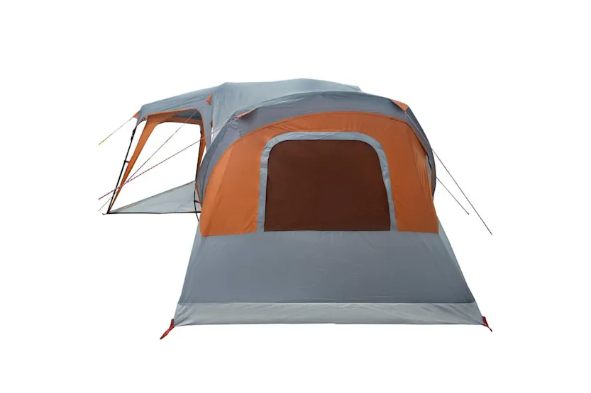 Vidaxl Family Tent With Porch Dome 9-person Grey And Orange Waterproof Vidaxl Family Tent With Porch Dome 9-person Grey And Orange Waterproof
