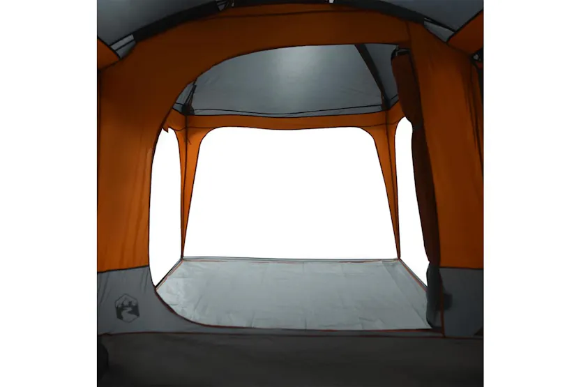 Vidaxl Family Tent With Porch Dome 9-person Grey And Orange Waterproof Vidaxl Family Tent With Porch Dome 9-person Grey And Orange Waterproof