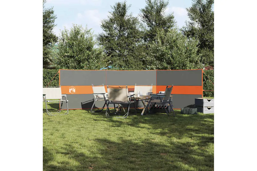 Vidaxl Camping Windbreak Grey And Orange 490x123 Cm Waterproof Vidaxl Camping Windbreak Grey And Orange 490x123 Cm Waterproof