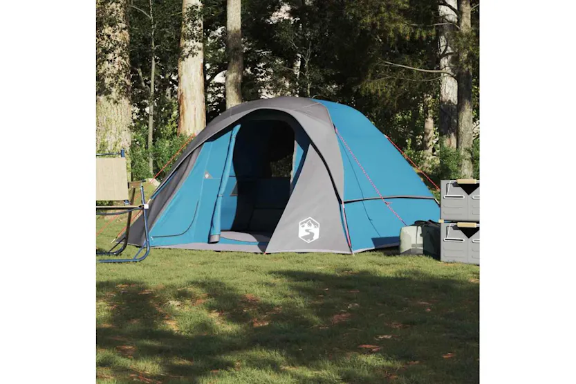 Vidaxl Camping Tent Cabin 4-person Blue Waterproof Vidaxl Camping Tent Cabin 4-person Blue Waterproof