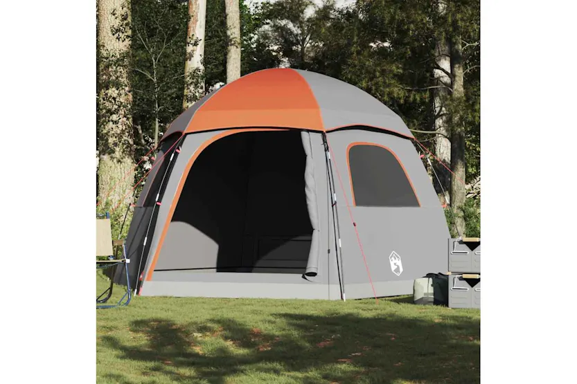 Vidaxl Family Tent Igloo 6-person Grey And Orange Waterproof Vidaxl Family Tent Igloo 6-person Grey And Orange Waterproof