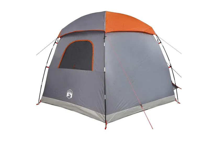Vidaxl Family Tent Igloo 6-person Grey And Orange Waterproof Vidaxl Family Tent Igloo 6-person Grey And Orange Waterproof