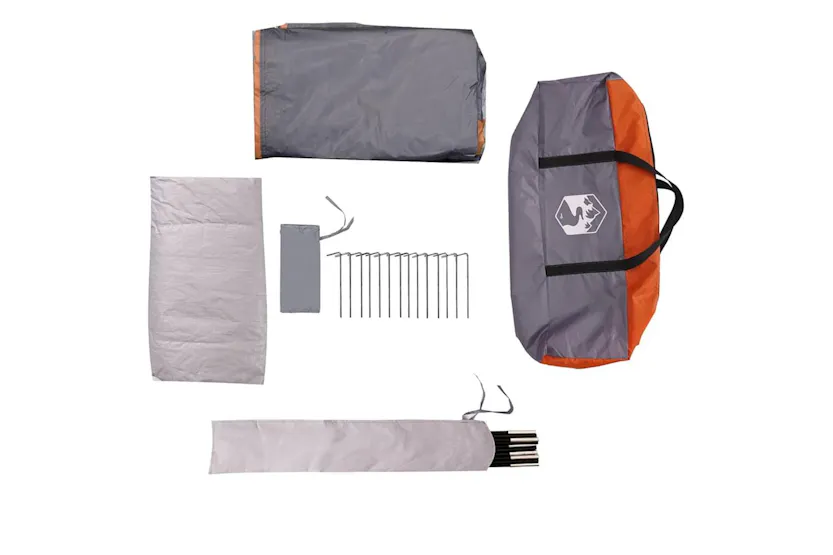 Vidaxl Family Tent Igloo 6-person Grey And Orange Waterproof Vidaxl Family Tent Igloo 6-person Grey And Orange Waterproof