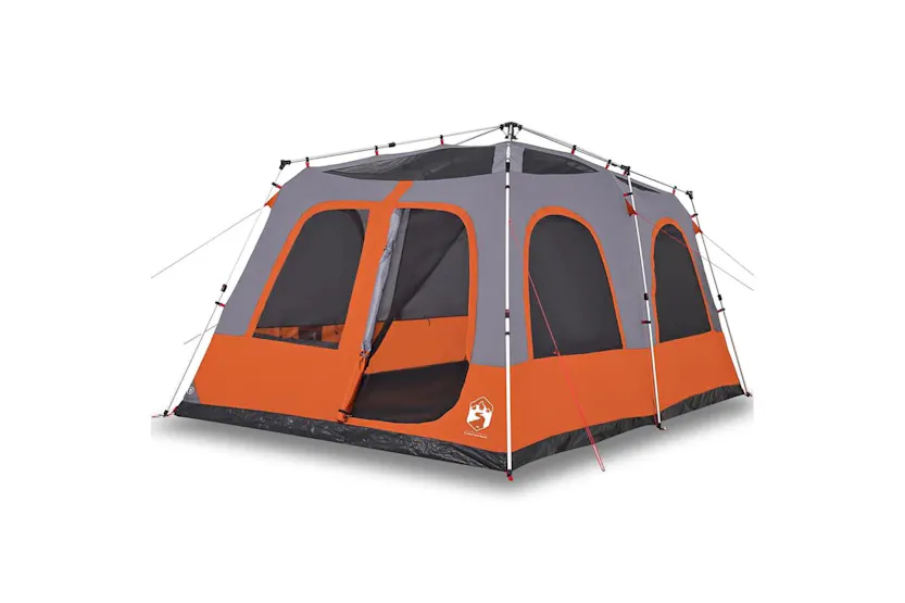 Vidaxl Family Tent Dome 8-person Grey And Orange Quick Release Vidaxl Family Tent Dome 8-person Grey And Orange Quick Release