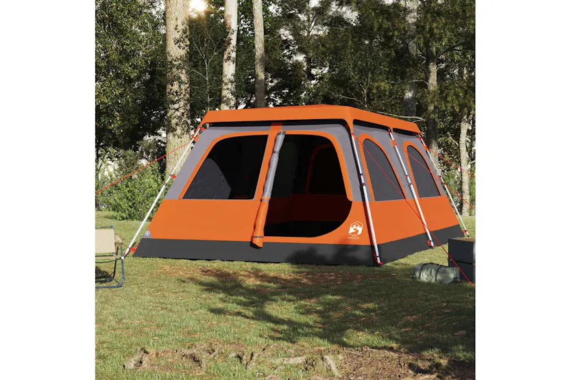 Vidaxl Family Tent Dome 8-person Grey And Orange Quick Release Vidaxl Family Tent Dome 8-person Grey And Orange Quick Release