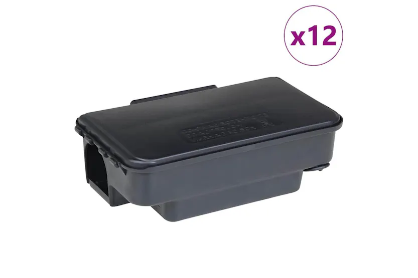 Vidaxl Mouse Traps 12 Pcs Black 22x12.5x7.5 Cm Vidaxl Mouse Traps 12 Pcs Black 22x12.5x7.5 Cm
