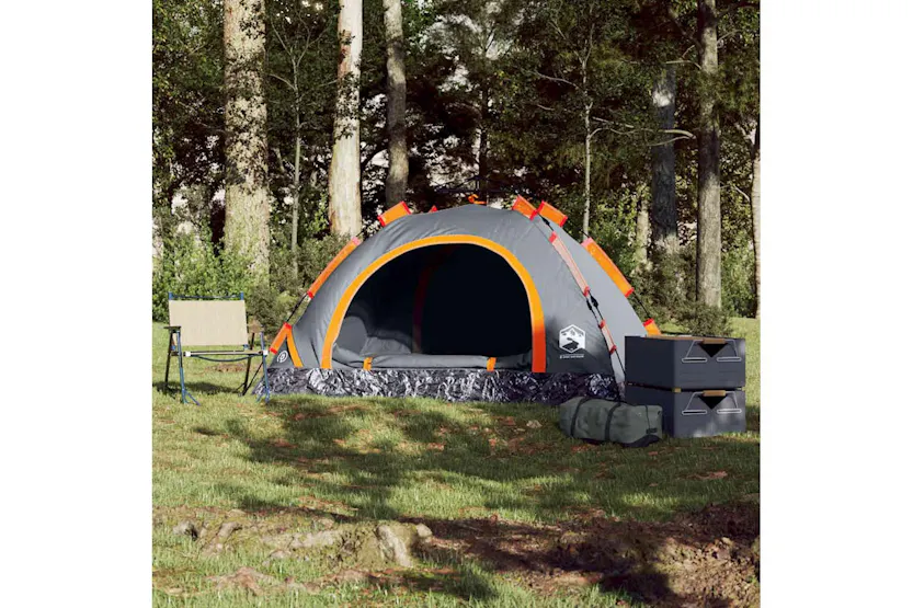 Vidaxl Camping Tent 2-person Grey And Orange Quick Release Vidaxl Camping Tent 2-person Grey And Orange Quick Release