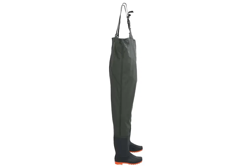 Vidaxl Chest Waders With Boots Dark Green Size 45 Vidaxl Chest Waders With Boots Dark Green Size 45
