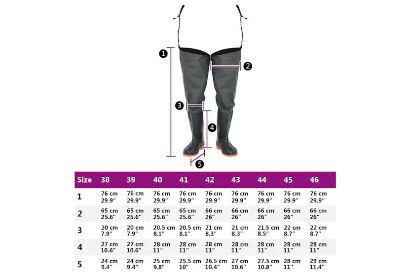 Vidaxl Hip Waders Dark Green Size 39 Vidaxl Hip Waders Dark Green Size 39