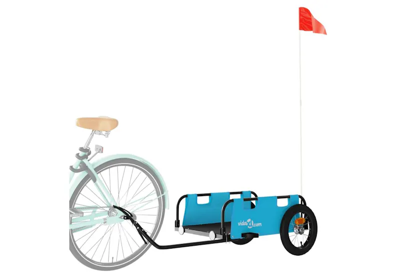Vidaxl Bike Trailer Blue Oxford Fabric And Iron Vidaxl Bike Trailer Blue Oxford Fabric And Iron