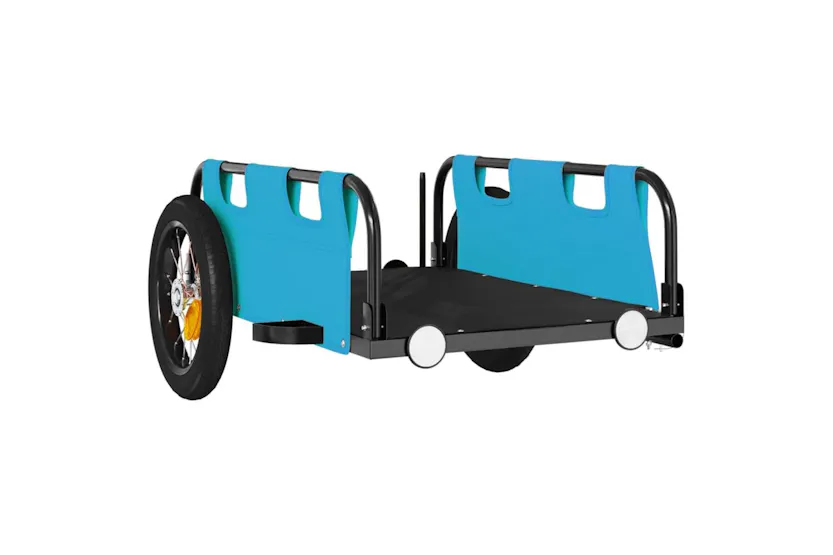 Vidaxl Bike Trailer Blue Oxford Fabric And Iron Vidaxl Bike Trailer Blue Oxford Fabric And Iron
