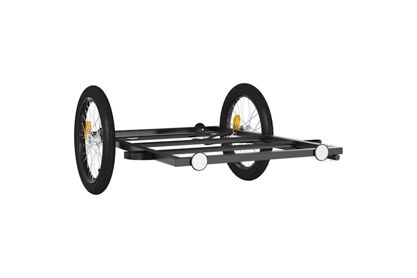 Vidaxl Bike Trailer Black 135x68x37 Cm Iron Vidaxl Bike Trailer Black 135x68x37 Cm Iron