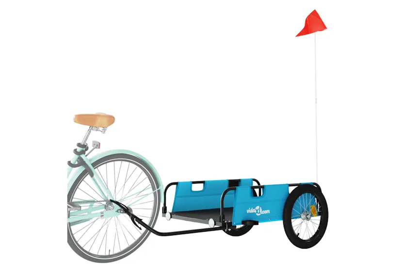 Vidaxl Bike Trailer Blue Oxford Fabric And Iron Vidaxl Bike Trailer Blue Oxford Fabric And Iron