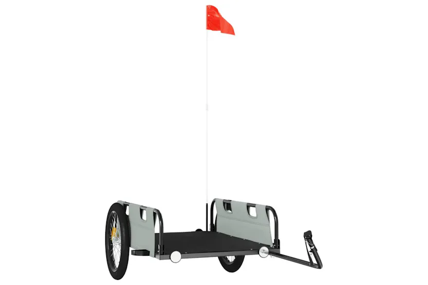 Vidaxl Bike Trailer Grey Oxford Fabric And Iron Vidaxl Bike Trailer Grey Oxford Fabric And Iron