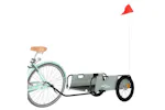 Vidaxl Bike Trailer Grey Oxford Fabric And Iron Vidaxl Bike Trailer Grey Oxford Fabric And Iron