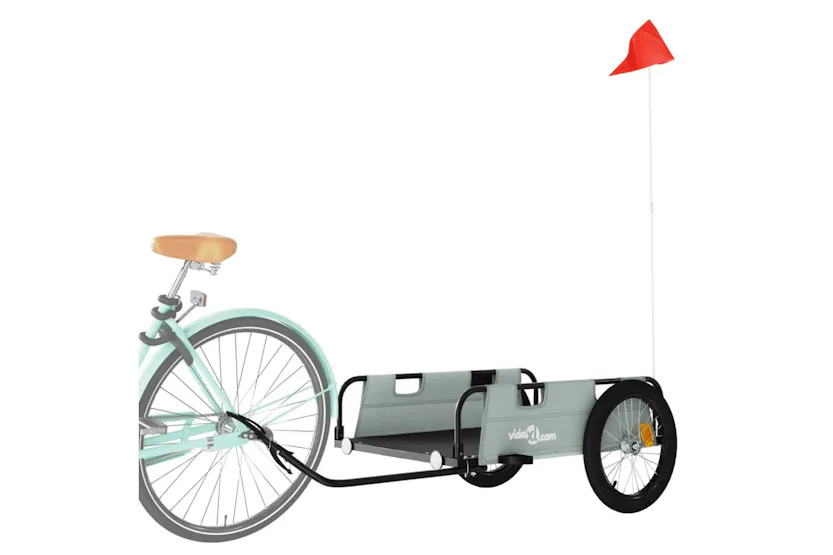 Vidaxl Bike Trailer Grey Oxford Fabric And Iron Vidaxl Bike Trailer Grey Oxford Fabric And Iron