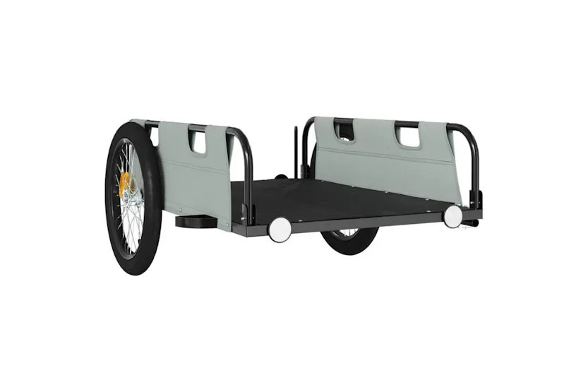 Vidaxl Bike Trailer Grey Oxford Fabric And Iron Vidaxl Bike Trailer Grey Oxford Fabric And Iron
