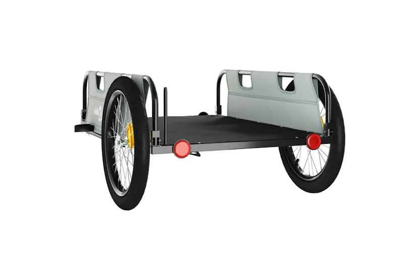Vidaxl Bike Trailer Grey Oxford Fabric And Iron Vidaxl Bike Trailer Grey Oxford Fabric And Iron