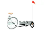 Vidaxl Bike Trailer Grey Oxford Fabric And Iron Vidaxl Bike Trailer Grey Oxford Fabric And Iron