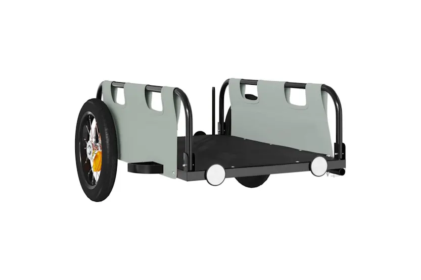 Vidaxl Bike Trailer Grey Oxford Fabric And Iron Vidaxl Bike Trailer Grey Oxford Fabric And Iron