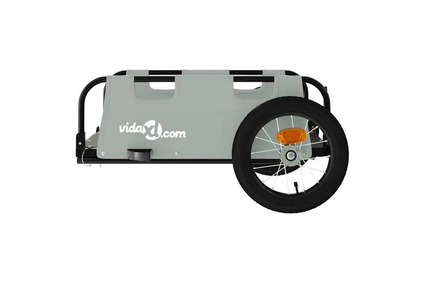 Vidaxl Bike Trailer Grey Oxford Fabric And Iron Vidaxl Bike Trailer Grey Oxford Fabric And Iron