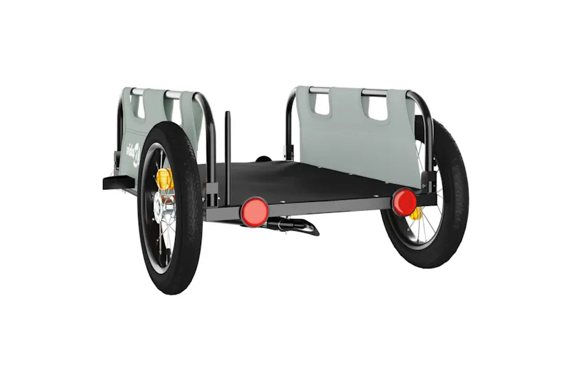 Vidaxl Bike Trailer Grey Oxford Fabric And Iron Vidaxl Bike Trailer Grey Oxford Fabric And Iron