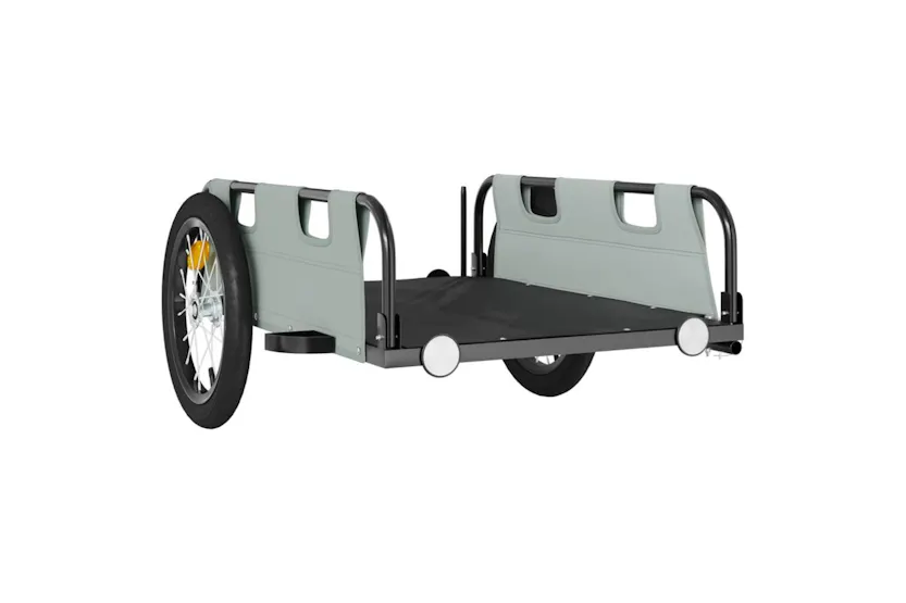 Vidaxl Bike Trailer Grey Oxford Fabric And Iron Vidaxl Bike Trailer Grey Oxford Fabric And Iron