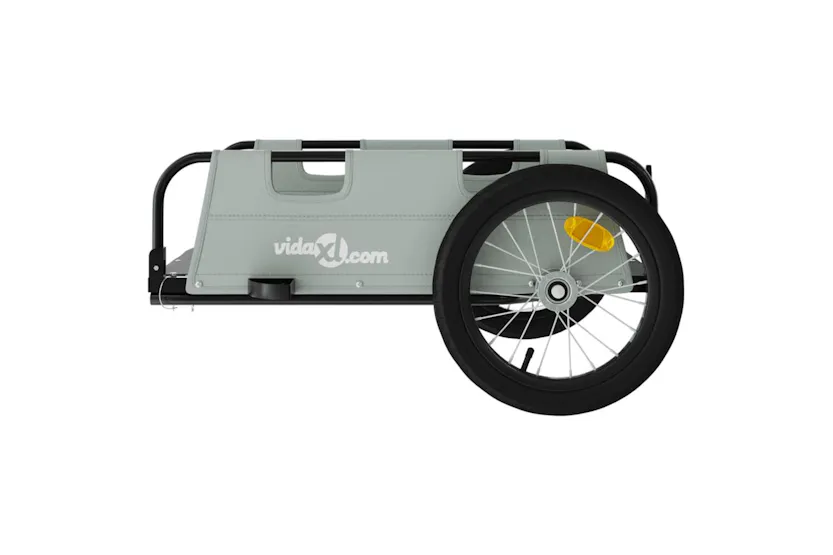 Vidaxl Bike Trailer Grey Oxford Fabric And Iron Vidaxl Bike Trailer Grey Oxford Fabric And Iron