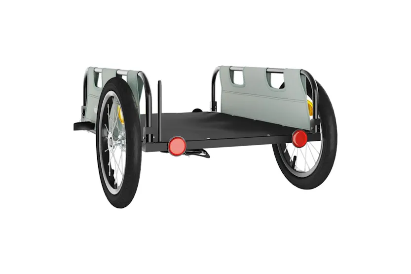 Vidaxl Bike Trailer Grey Oxford Fabric And Iron Vidaxl Bike Trailer Grey Oxford Fabric And Iron