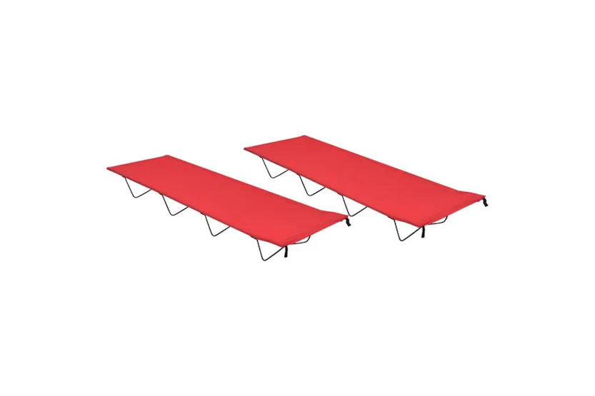 Vidaxl Camping Beds 2 Pcs 180x60x19 Cm Oxford Fabric And Steel Red Vidaxl Camping Beds 2 Pcs 180x60x19 Cm Oxford Fabric And Steel Red