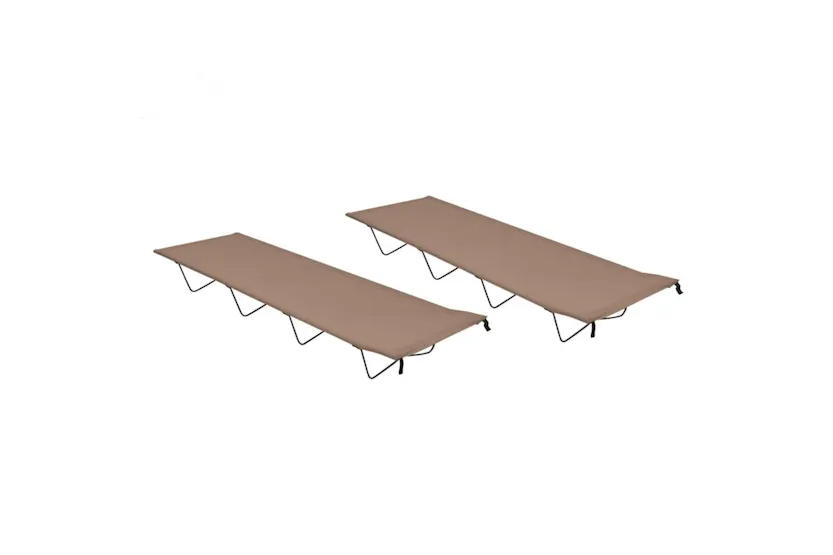 Vidaxl Camping Beds 2 Pcs 180x60x19 Cm Oxford Fabric And Steel Taupe Vidaxl Camping Beds 2 Pcs 180x60x19 Cm Oxford Fabric And Steel Taupe