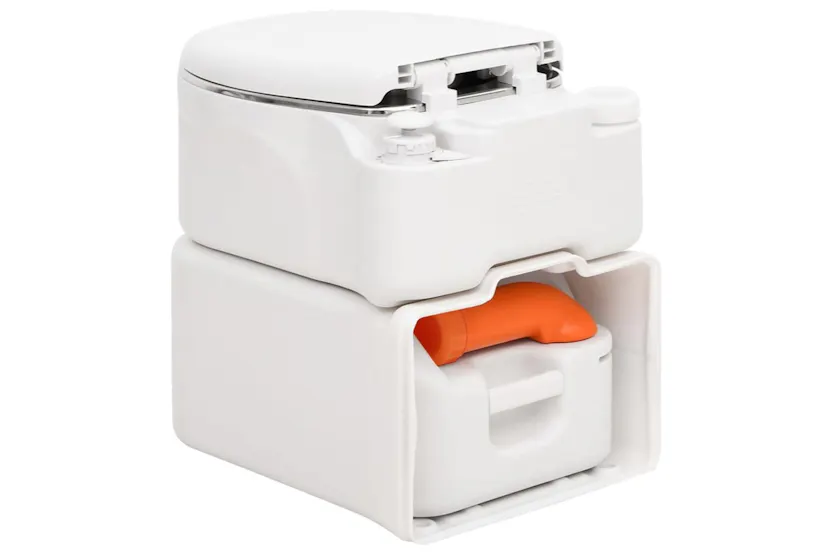 Vidaxl Integrated Camping Toilet White 24+17 L Hdpe&steel Vidaxl Integrated Camping Toilet White 24+17 L Hdpe&steel