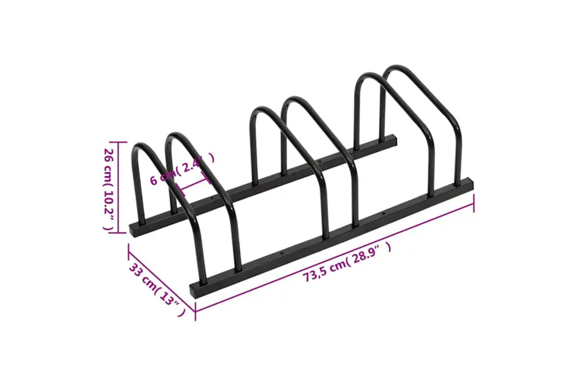 Vidaxl Bike Rack For 3 Bikes Black Steel Vidaxl Bike Rack For 3 Bikes Black Steel