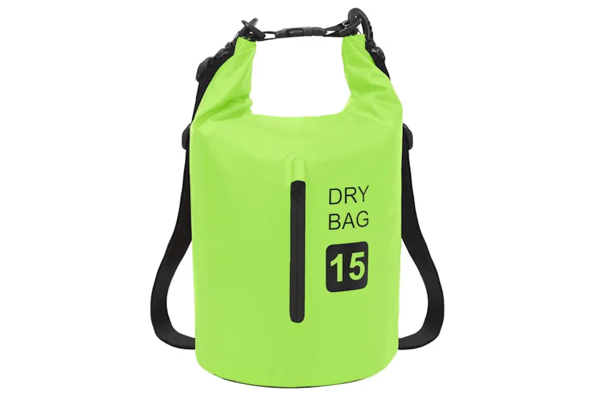 Vidaxl Dry Bag With Zipper Green 15 L Pvc Vidaxl Dry Bag With Zipper Green 15 L Pvc