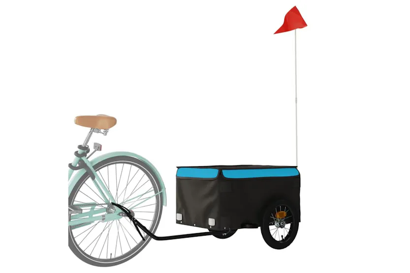 Vidaxl Bike Trailer Black And Blue 30 Kg Iron Vidaxl Bike Trailer Black And Blue 30 Kg Iron