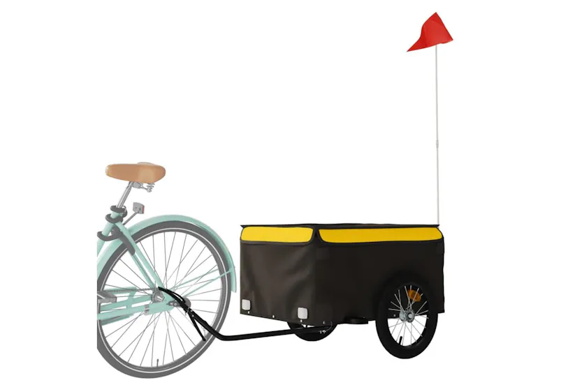 Vidaxl Bike Trailer Black And Yellow 45 Kg Iron Vidaxl Bike Trailer Black And Yellow 45 Kg Iron