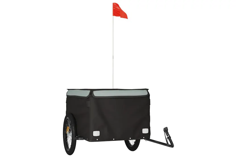 Vidaxl Bike Trailer Black And Grey 45 Kg Iron Vidaxl Bike Trailer Black And Grey 45 Kg Iron