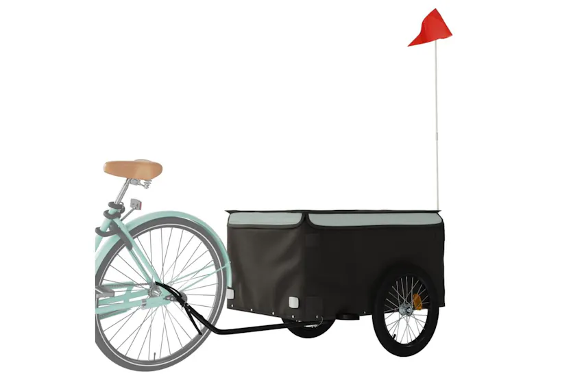 Vidaxl Bike Trailer Black And Grey 45 Kg Iron Vidaxl Bike Trailer Black And Grey 45 Kg Iron