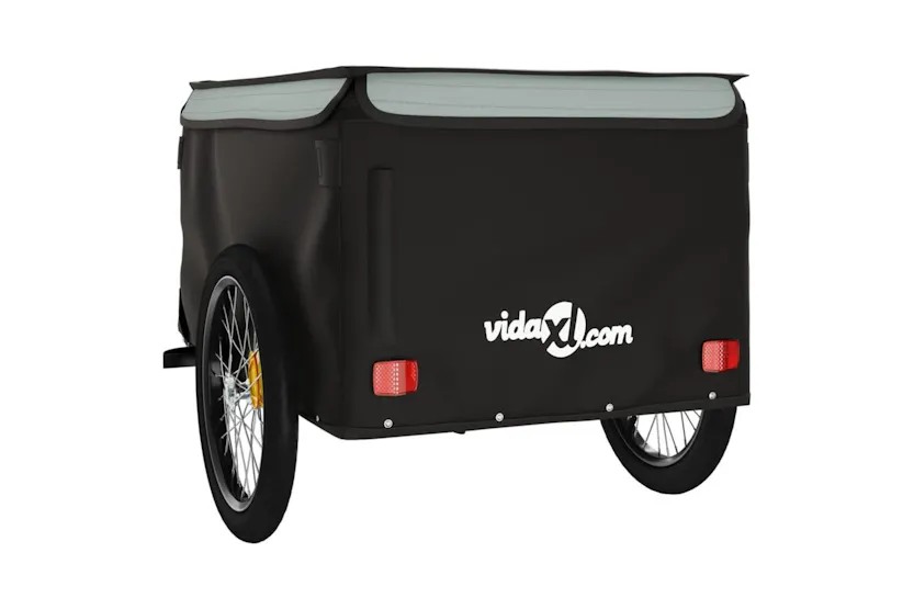 Vidaxl Bike Trailer Black And Grey 45 Kg Iron Vidaxl Bike Trailer Black And Grey 45 Kg Iron