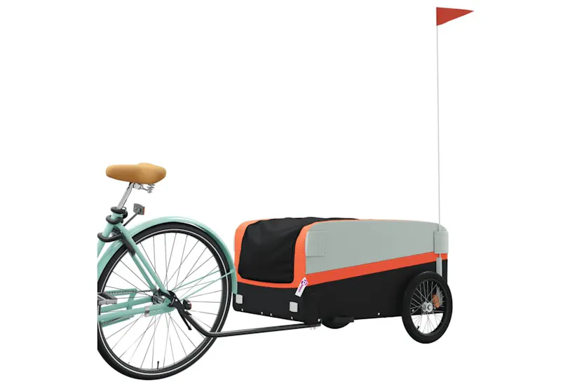 Vidaxl Bike Trailer Black And Orange 45 Kg Iron Vidaxl Bike Trailer Black And Orange 45 Kg Iron