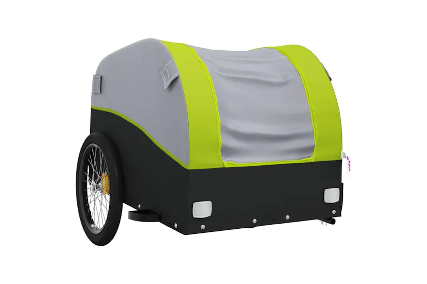Vidaxl Bike Trailer Black And Green 30 Kg Iron Vidaxl Bike Trailer Black And Green 30 Kg Iron