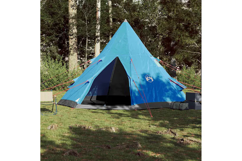 Vidaxl Camping Tent Tipi 4-person Blue Waterproof Vidaxl Camping Tent Tipi 4-person Blue Waterproof