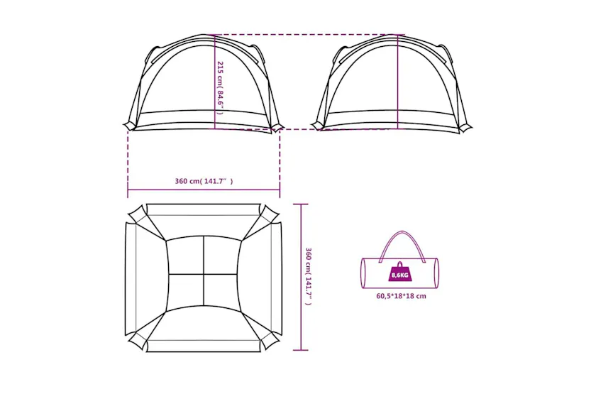 Vidaxl Party Tent Blue Waterproof Vidaxl Party Tent Blue Waterproof