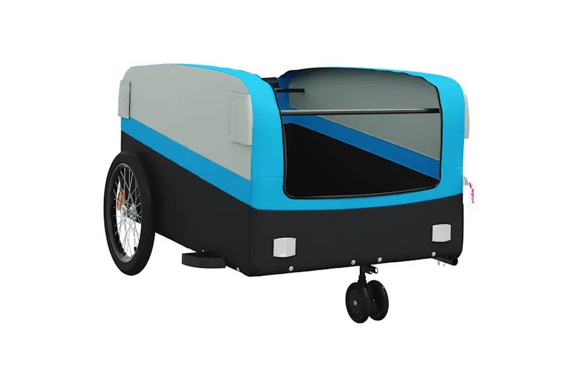 Vidaxl Bike Trailer Black And Blue 45 Kg Iron Vidaxl Bike Trailer Black And Blue 45 Kg Iron