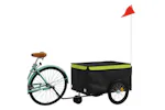 Vidaxl Bike Trailer Black And Green 30 Kg Iron Vidaxl Bike Trailer Black And Green 30 Kg Iron