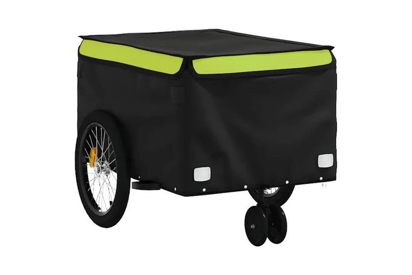 Vidaxl Bike Trailer Black And Green 30 Kg Iron Vidaxl Bike Trailer Black And Green 30 Kg Iron